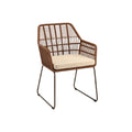 Contemporary Outdoor Rattan Dining Chair with Cushioned Seat