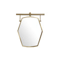 Hexagonal Wall Mirror with Modern Brass Frame